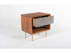 Cómoda Moderna Hecha a Mano de Madera de Mango Sólida GWE1575 de Growth World Export con 2 Cajones de Almacenamiento para Sala de Estar - Product Image 4