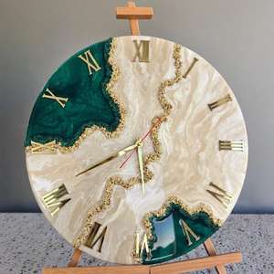 Resin Wall <b>Clock</b> Resin Wall Art Aesthetic Room Decor Resin Art <b>Clock</b> Wooden Wall <b>Clock</b> Geode Art Wood and Epoxy Wall <b>Clock</b> - Product Image 2