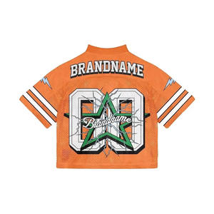 REHEXIMPEX Unisex Plus Size Retro American Football Jersey All-Over Print Mesh <b>TShirt</b> Boxy Stylish Short Breathable Front - Product Image 2