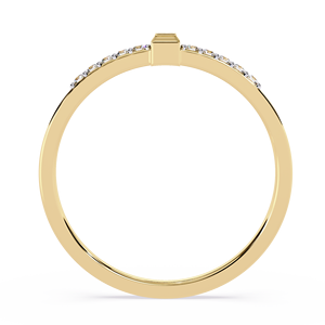 Bague en or 18 carats avec diamant taille baguette naturel, sertissage clos minimaliste, design original, élégante pour anniversaire et mariage - Product Image 4