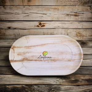 Plateau feuille de palmier forme ovale grande assiette écologique jetable biodégradable pour la restauration et les grands rassemblements - Product Image 3