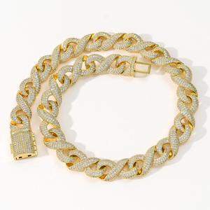 Custom <b>Iced</b> <b>Out</b> Diamond Hip Hop <b>Chain</b> Necklace for Men Cubic Zirconia Cuban Link <b>Chain</b> for Streetwear Fashion Jewelry - Product Image 2