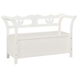 Banco Mediano de Madera de Abeto Sólido en Color Blanco para Patio - Product Image 2