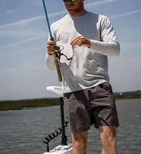 T-shirt personnalisé à manches longues pour hommes, avec broderie et étiquette, haute qualité, motif graphique, pour la pêche (vente en gros) - Product Image 2