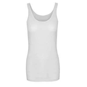 <b>Women's</b> <b>White</b> Scoop Neck <b>Tank</b> <b>Top</b> Regular Length Knitted Cotton Casual Style Solid Color - Product Image 1