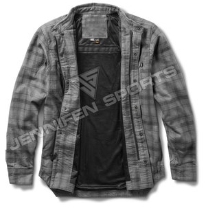 Chemise en flanelle de coton respirante pour adultes, homologuée CE, pour la course à moto, doublée d'aramide, protections hivernales - Product Image 3