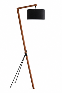 Modern Iron Bamboo Tripod Floor Lamp Cylindrical Black Fabric Shade Adjustable Height LED <b>Light</b> for <b>Indoor</b> Living Room Decor - Product Image 4
