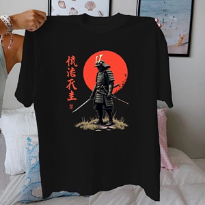 เสื้อยืดผู้หญิงผ้าคอตตอนแท้ใส่สบายลายนักรบซามูไร - Product Image 1