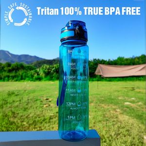 Botella de Agua Deportiva Motivacional de 32oz, Tritán, con Marcador de Tiempo, Libre de BPA, Boca Ancha, Diseño Antiderrames, para Deportes y Fitness - Product Image 2