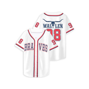 Maillot de baseball pour homme, col en V, imprimé, personnalisable avec le nom de l'équipe, boutons, manches courtes, respirant, séchage rapide, polyester/coton - Product Image 6