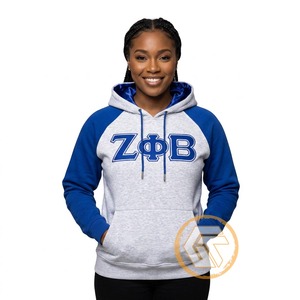 GREEK TREASURES สินค้ามาใหม่ เสื้อฮู้ดผู้หญิง Zeta Phi Beta ผ้าฝ้าย 100% ระบายอากาศได้ดี สวมใส่สบาย พร้อมปักโลโก้ตามสั่ง เสื้อผ้าลำลองสำหรับชมรมนักศึกษา - Product Image 1