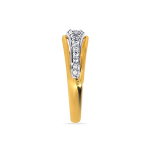 Sparkling Diamond <b>Ring</b> in 18K Gold <b>Thin</b> Band Full Pave Diamond Setting Modern Geometric Style Women’s Stackable <b>Ring</b> - Product Image 4