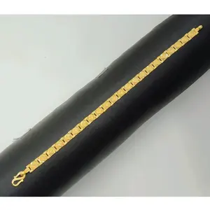 Bracelet de luxe pour homme en or 22 carats, élégant et de créateur, pour usage quotidien, avec motif de maillons en forme de diamant et finition haut de gamme - Product Image 3