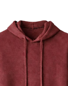 Sudadera con Capucha para Hombre, Color Granate, de Algodón y Felpa, Manga Larga, Informal, con Cordón Ajustable, Ropa de Calle para Invierno - Product Image 4