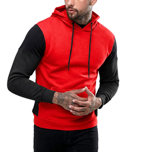 Sudadera con Capucha para Hombre, Diseño Color Block, Manga Raglán, Corte Ajustado, Informal, Tejido de Poliéster y Algodón, para Otoño - Product Image 3