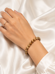 Pulsera Unisex de Moda con Cuentas de Cuarzo y Bolas de Madera de Rajasthan - Joyería de Regalo - Product Image 1