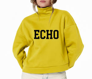 Sudadera de Invierno para Mujer, Diseño Personalizado, Cuello Alto, Forrada, Ecológica, de Poliéster/Algodón, Talla Grande - Product Image 2