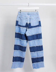 Pantalones Vaqueros de Mezclilla Sólida de Cintura Media, Corte Regular, Largos, Talla Grande, Casuales, Transpirables, Ecológicos, de Algodón Azul Otoñal para Mujer - Product Image 3