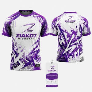 เสื้อยืด ZIAKOT รุ่นใหม่ ลายกราฟฟิตีสีม่วง-ขาว แบบ 3 มิติ สำหรับผู้ชาย - Product Image 1