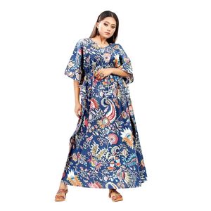 Kaftan en coton pour femmes, taille plus, robe longue maxi, kaftan fait main, imprimé à la main, vêtements de nuit, robe longue une pièce - Product Image 3
