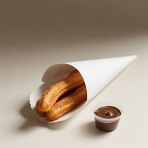 Porta Conos de Churros Desechables, Biodegradables, Ecológicos, de Grado Alimenticio, Impresos Personalizados, con Revestimiento de Papel - Product Image 4