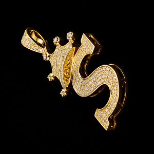 Nouvel Arrivage Pendentif de Luxe pour Homme en Moissanite Plaqué Or, Lettre S Entièrement Sertie de Diamants Brillants, Style Hip Hop Personnalisé, Prix Abordable - Product Image 3