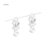 Componentes de Soporte Ondulado con Ruedas de Plástico Blanco para Cortinas, Espaciado de 60 mm
