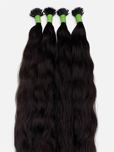 Deep Wave <b>Hair</b> Bundles Natural <b>Black</b> Human <b>Hair</b> Nano Tip <b>Extensions</b> - Product Image 2
