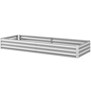Fioriera Rialzata Zincata 36x12 Pollici per Coltivare Fiori, Erbe e Piante Grasse - Facile da Montare e Pulire - Argento - Product Image 1