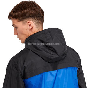 Veste coupe-vent en toile imperméable pour homme et femme, style vintage, enduite, pour la course à pied, le cyclisme, les aventures en plein air, logo sur le devant - Product Image 6