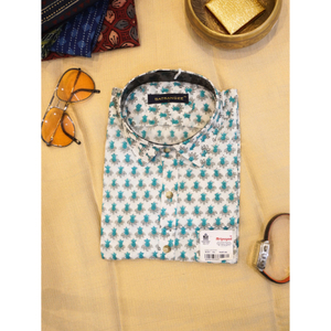 Chemise en coton imprimée élégante pour homme, chemise à manches longues avec imprimé contemporain pour le travail, les loisirs et les occasions spéciales - Product Image 4
