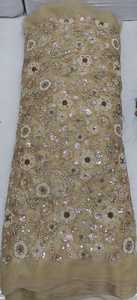 Tela de red con cuentas pesadas para kurtis de mujer, lehengas de novia, trajes de diseñador, vestidos y prendas de fiesta, artesanía de ropa étnica. - Product Image 5