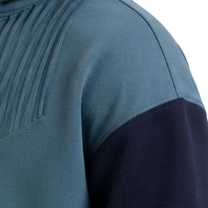 Sweat à capuche personnalisé pour homme, bleu marine, en molleton de coton épais, avec blocs de couleur et broderies, style streetwear, fabricant de marque privée - Product Image 5