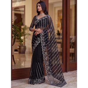 Luxury <b>Saree</b> <b>Blouse</b> with Beads Sequins Pearls Embroidery Work Designer Bridal Wedding Party Wear Custom Ethnic <b>Blouse</b> for Womens - Product Image 5