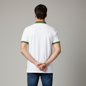 Chemises pour hommes en coton 100% tricoté OEM, logo brodé personnalisé, respirantes, de haute qualité, couleur unie, manches courtes, polos - Product Image 6