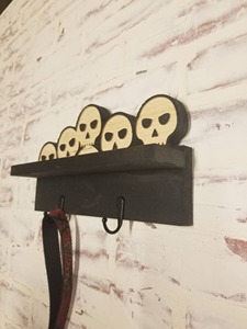 Wooden Skull <b>Key</b> Holder <b>Wall</b> <b>Hook</b> Organizer For Entryway <b>Key</b> Storage And Unique Gothic Home Decor Accent From India - Product Image 4