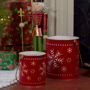 New Design Metal Votives Handmade Votive Round Votive <b>Candle</b> Holders Set of 2 <b>Red</b> Gold Metal Snowflake <b>Candle</b> Votive Christmas - Product Image 3