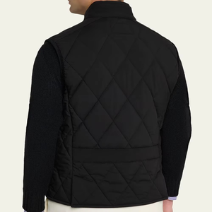 เสื้อกั๊กผู้ชาย 100% แบรนด์แท้ หนา สีดำ ดีไซน์เนอร์ วินเทจ คลาสสิก ซิป ทรงเข้ารูป - Product Image 5