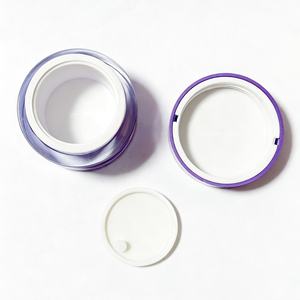 Pots cosmétiques vides <span class=keywords><strong>en</strong></span> plastique violet <span class=keywords><strong>en</strong></span> gros - Pots rechargeables avec revêtement scellé pour crème visage, sérum et produits de beauté - Product Image 3