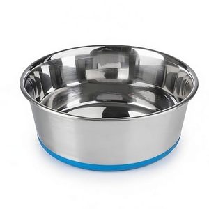 Bols pour animaux de compagnie modernes avec base antidérapante, couleur or et argent, 345 ml, métal durable pour chiens et chats, nourriture/eau - Product Image 1
