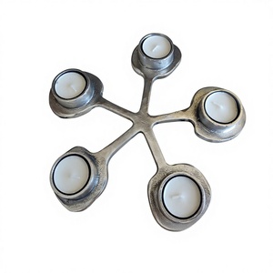 5 Arm <b>Tealight</b> Candle <b>Holder</b> Metal Modern Decorative Table Centerpiece Candle Stand for Home Decor - Product Image 1