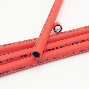 Tuyau d'air, d'eau, de gaz et de carburant en caoutchouc NBR rouge et bleu, diamètre intérieur 10 mm, épaisseur de paroi 3,0 mm, tressé en polyester, découpé - Product Image 3
