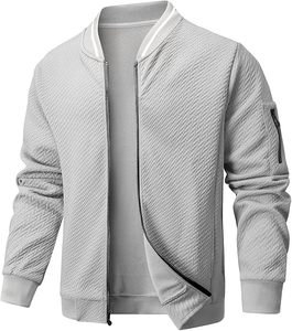Unisex Casual <b>Spring</b> Satin Bomber Jacket 100% Cotton Waterproof Breathable Windproof Quick Dry Thin Front Athletic Varsity <b>Sale</b> - Product Image 1