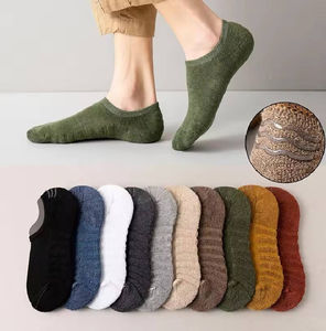 Chaussettes courtes pour hommes, mi-mollet, décontractées, douces, basses, antidérapantes, respirantes, pour l'été et l'automne, en nylon, vente en gros - Product Image 2