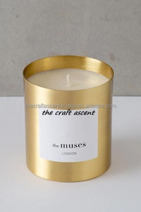 Contenedor de velas de latón personalizado al por mayor, tarros perfumados de cera de soja vacíos de lujo, fabricación de velas de Navidad a granel, recipiente, vela de cristal - Product Image 3