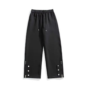 Pantalon de jogging cargo pour homme avec boutons-pression à l'ourlet, taille élastique et cordon de serrage, style streetwear décontracté, personnalisable OEM - Product Image 3