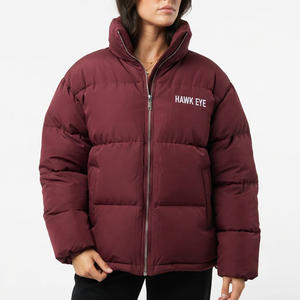 <b>Women</b> Trendy <b>Padded</b> <b>Winter</b> Jacket Regular Fit Quilted <b>Coat</b> Full Zip Stand Collar Fashion Outerwear Custom Print - Product Image 6