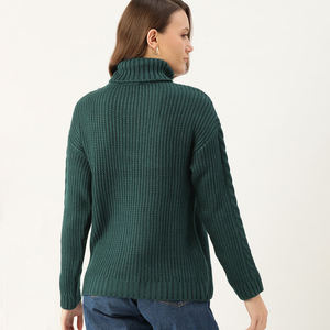 Pull col roulé à manches longues pour femme, pull décontracté épais et chaud en tricot, nouvelle collection automne hiver 2024 - Product Image 3