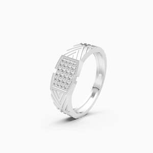 Sparkling <b>Mens</b> Lab Grown Diamond Ethical Everyday Statement <b>Ring</b> With 0.19 Ct Round | In 9K Yellow White And Rose Gold - Product Image 3