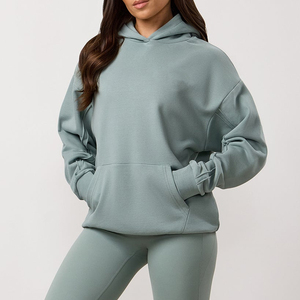 Survêtement décontracté pour femme, style streetwear, sweat-shirt à capuche oversize uni pour femme, collection automne - Product Image 4